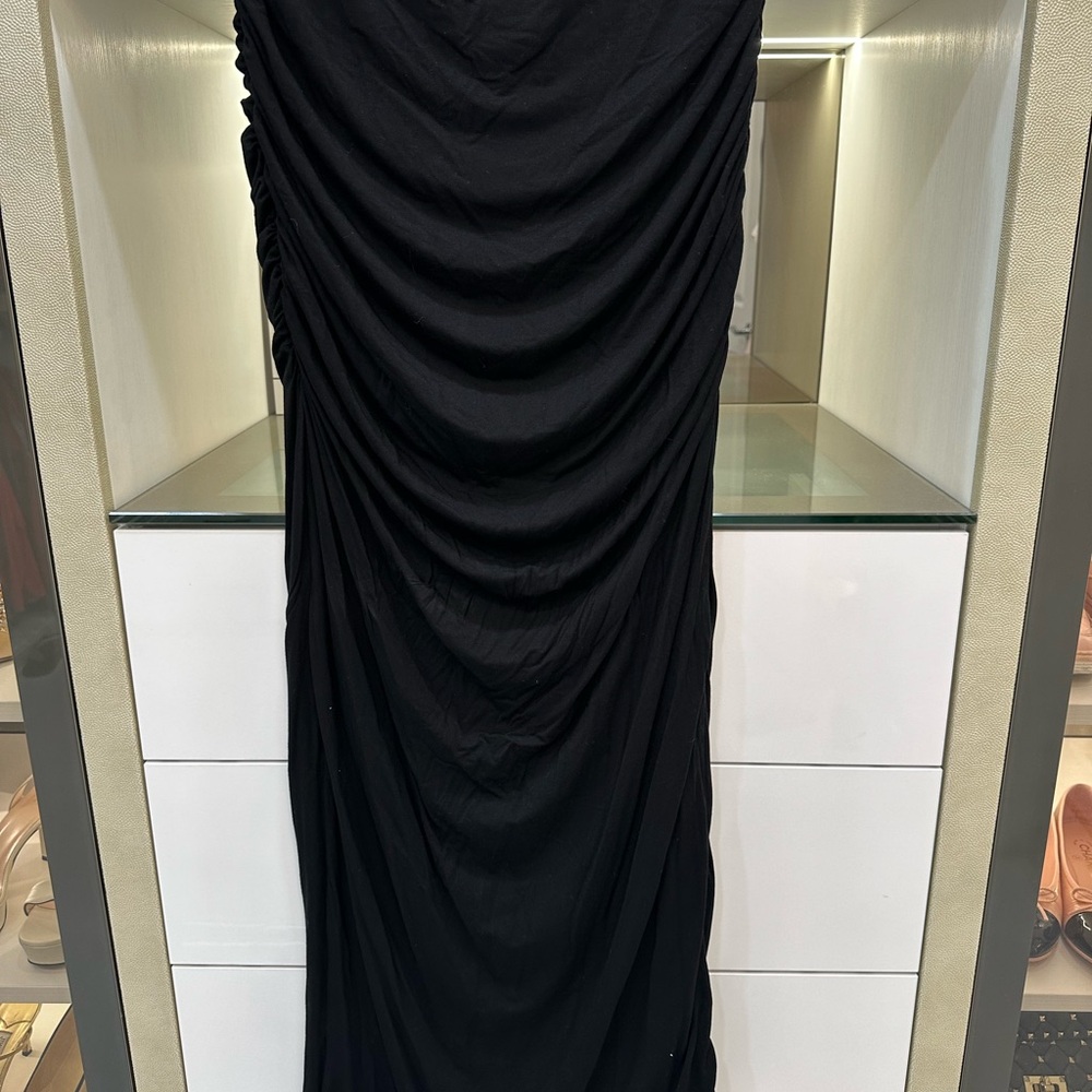 Elegant Black Draped Dress Size XL - Picture 2 of 3